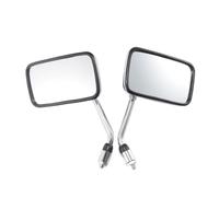 Specchietti Moto Specchietti Laterali Per Moto Retrovisori Universali Rettangolari In Metallo Con Calotta In ABS Per, 10 Mm Cromati