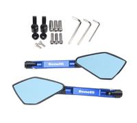Specchietti Moto Universale Del Motociclo Specchio Retrovisore Laterale Blu Anti-riflesso For BN600 BN302 Stels600 BJ250 BJ 250 TNT125 135 TNT250 Specchietti Scooter(Blue)
