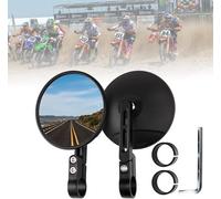 Specchietti Moto Universali, Specchietti Estremità Manubrio, Certificati E24, Hirevoli a 360°, Adatti a Manubri da 22 mm a 25,4 mm, Adatti Alla Motociclette, Biciclette e ATV (Modello A)