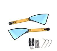 Specchietti Moto Utilizzo adatto for Kawasaki Z900 Z1000 Z800 Z750 Z650 Z300 Z250 Z125 Specchio universale for moto CNC Retrovisore laterale Specchietti Scooter(Gold Small-Mirror)