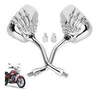 Specchietti retrovisori, 2 pezzi, filettatura 8 mm, 10 mm, cromati, universali, HD, moto, scheletro, manubrio manuale, riflettore per bicicletta, ATV, scooter, e-bike