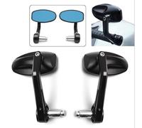 SPECCHIETTI RETROVISORI BAR END PIEGHEVOLI CNC NERO PER MOTO CAFE RACER MANUBRIO