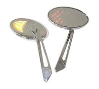Specchietti retrovisori con frecce led integrate cateye cromo lente anteriore am