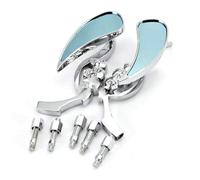 Specchietti Retrovisori Cromati A Goccia Per Moto Con Teschio Per Kawasaki Per Vulcan VN