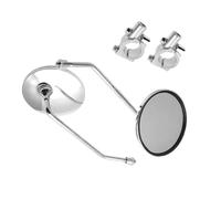 Specchietti Retrovisori Da 8 Mm, 22 Mm E 25 Mm Per Manubrio, Rotondi, Ovali E Convessi, Cromati, Universali Per Moto E Scooter (coppia).(For 25mm handlebar)