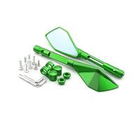 Specchietti Retrovisori In Alluminio CNC Per Moto Specchio Convesso Laterale In Vetro Blu Per Z900 Z900RS Per NINJA 250(Verde)