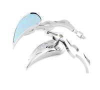 Specchietti retrovisori laterali cromati for moto H Cruiser Chopper Custom 8-10MM Specchio blu(Silver)