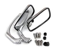 Specchietti Retrovisori Laterali Per Estremità Del Manubrio Cromati Neri Retrò Lente Trasparente Per Moto Per Honda Cg125(Silver)