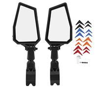 Specchietti retrovisori laterali UTV, design staccabile regolabile a 180 gradi, guscio in ABS ad alto impatto con lenti in vetro, morsetto in alluminio, adatto per roll bar da