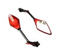Specchietti Retrovisori Moto Specchietti retroviso 1 Paio Di Indicatori Di Direzione Universali Per Moto, Specchietti Retrovisori, Indicatore Per Scooter, Specchio Da 10 Mm(Red)