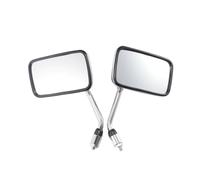 Specchietti Retrovisori Moto Specchietti retrovisori universali per moto con asta rettangolare in metallo da 10 mm, con calotta in ABS, cromati