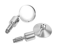 Specchietti retrovisori per moto, 1 paio di specchietti retrovisori rotondi da 2,22 cm per manubrio e manubrio (colore argento)