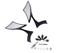Specchietti retrovisori per moto a lama, filettatura da 8 mm e 10 mm, neri | Compatibile con motociclette selezionate con filettatura da 8 mm e 10 mm, stile ala a basso profilo, 2 pezzi