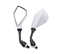 Specchietti Retrovisori Per Moto Da 10 Mm Convessi Grandangolari Regolabili Per Manubrio Lla Bicicletta Specchietti Retrovisori Laterali Flessibili Specchietti Laterali Moto(White)