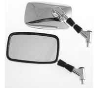 Specchietti Retrovisori Rettangolari Coppia Specchi Moto Scooter Cromati M10
