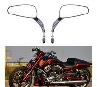 Specchietti retrovisori sinistro destro per moto neri e cromati per sostituzione specchietto laterale Harley Davidson Street Glide Road King