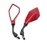 Specchietti retrovisori Specchietti retrovisori per Moto da 10 mm, 2 Pezzi, grandangolo Regolabile, Manubrio per Bicicletta, specchietto retrovisore Laterale Flessibile da Bar(Red)