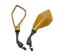 Specchietti retrovisori Specchietti retrovisori per Moto da 10 mm, 2 Pezzi, grandangolo Regolabile, Manubrio per Bicicletta, specchietto retrovisore Laterale Flessibile da Bar(Gold)