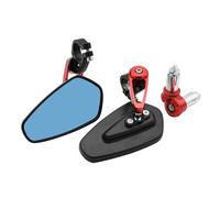 Specchietti Retrovisori Universali Da 7/8" 22mm CNC Per Motociclette, Per Manubrio Scooter In Vetro Blu(Red)