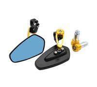 Specchietti Retrovisori Universali Da 7/8" 22mm CNC Per Motociclette, Per Manubrio Scooter In Vetro Blu(Gold)
