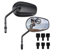 Specchietti retrovisori universali per moto, specchietti laterali da manubrio in alluminio M10/M8 per moto Cruiser Sport Naked Bike ADV Touring, nero