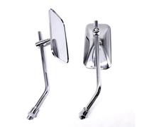 Specchietti Retrovisori Universali Rettangolari In Alluminio Per Moto, Cromati, 10 Mm, Per Accessori Per Moto Retroviseur Specchietti Laterali Per Moto(Chrome)