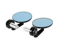 Specchietti Terminali Manubrio Rotondi CNC Shrot Arm Retrovisori Per Scooter Moto In Vetro Blu Da 7/8" Specchietti Retrovisori