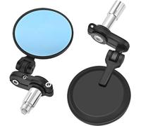 Specchietti Universali Moto Manubrio Vista Posteriore Specchietti Blu - 3 Pollici Rotondo Pieghevole Bar End Specchio Laterale Anti-Glare Compatibile con Street Bikes Sport Scooter Chopper Cruiser