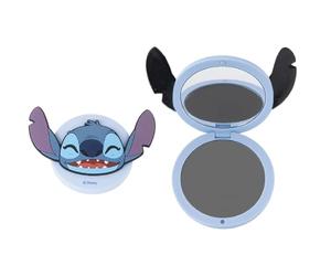 Specchietto compatto Stitch Disney specchio tascabile pieghevole con design 3D in TPR doppia lente ideale per borsa e beauty case