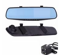 SPECCHIETTO DASHCAM RETROVISORE REGISTRA 4.3 RETROMARCIA 2 TELECAMERE AUTO 1080