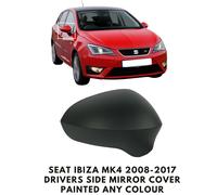Specchietto Laterale Cover Dipinta per Seat Ibiza 2008-2017 Drivers Lato Destro