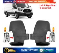 Specchietto Laterale Cover & Indicatore Lampada L R Per Ford Transit MK8 2013 Su
