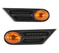 Specchietto Laterale Indicatore Per BMW Per MINI Per COOPER R56 R57 R58 R59 2007-2013 Indicatore Direzione Laterale Parafango LED Luce Segnalazione 63137260202(Carbon and Amber)