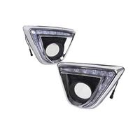 Specchietto Laterale Indicatore Per Mazda Per CX-5 CX5 2012 2013 2014 2015 2016 LED Per Auto DRL Con Indicatore Di Direzione Giallo, Luce Diurna, Copertura Fendinebbia(Model D,Bianco)