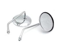 Specchietto Moto Manubrio 1 paio di specchietti retrovisori cromati per moto e scooter, universali, da 10 mm, rotondi, ovali, convessi, per manubrio. Retrovisore Moto