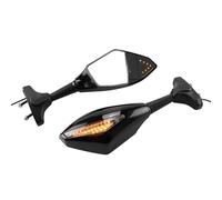 Specchietto Moto Manubrio 2Piece Specchietti Retrovisori Per Con Indicatori Di Direzione A Per LED Neri Integrati Per CBR 600 Retrovisore Moto(Black)