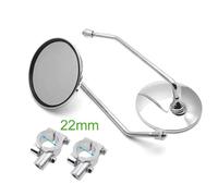 Specchietto Moto Manubrio Coppia di specchietti retrovisori cromati per moto e scooter, universali, da 8 mm, 22 mm e 25 mm, per manubrio, rotondi, ovali e convessi. Retrovisore Moto(For 22mm handlebar