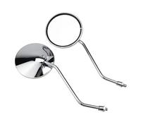 Specchietto Moto Manubrio Coppia di specchietti retrovisori cromati per moto e scooter, universali, rotondi, ovali, convessi, da 8 mm. Retrovisore Moto