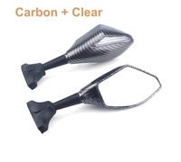 Specchietto Moto Manubrio Specchietti retrovisori da corsa con indicatori di direzione a LED per YZF R15 R25 R3 Retrovisore Moto(Carbon-Clear)