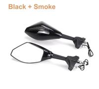 Specchietto Moto Manubrio Specchietti retrovisori da corsa con indicatori di direzione a LED per YZF R15 R25 R3 Retrovisore Moto(Black-Smoke)