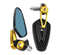 Specchietto Moto Manubrio Specchietti retrovisori per moto CNC da 7/8" 22 mm, universali, in vetro trasparente, per manubrio di scooter, accessori per specchietti retrovisori Retrovisore Moto(Gold)