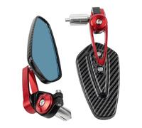 Specchietto Moto Manubrio Specchietti retrovisori per moto CNC da 7/8" 22 mm, universali, in vetro trasparente, per manubrio di scooter, accessori per specchietti retrovisori Retrovisore Moto(Red)