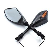 Specchietto Moto Manubrio Specchietti retrovisori universali da 10 mm per moto con indicatore di direzione a LED integrato per Agusta Brutale 910R 989R 920 990 1078RR 1090 Retrovisore Moto(Snake skin)