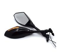 Specchietto Moto Manubrio Specchietti retrovisori universali da 10 mm per moto con indicatore di direzione a LED integrato per Agusta Brutale 910R 989R 920 990 1078RR 1090 Retrovisore Moto(Black)