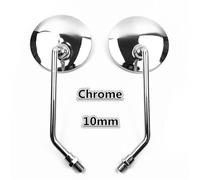 Specchietto Moto Manubrio Specchietti universali per moto, cromati, rotondi, a stelo lungo, per Suzuki Retrovisore Moto(10mm Chrome)