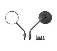 Specchietto Moto Manubrio Specchietto retrovisore universale retrovisore piatto per moto, scooter, bici elettrica, regolabile, nero opaco, argento, 2 pezzi Retrovisore Moto(Model B black)