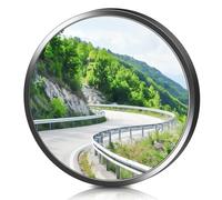 Specchietto panoramico da 30 cm, specchio di osservazione con angolo di visione di 220°, specchio stradale per uscite, specchio grandangolare, specchio convesso, uso esterno e interno, nero