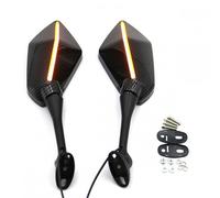 Specchietto retrovisore a doppia luce modificato per motocicletta, indicatori di direzione a LED, filettatura 6 mm+, doppia luce