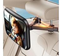 Specchietto Retrovisore Bambini Poggiatesta Auto, 100% Infrangibile Specchietto Retrovisore Auto, Rotazione a 360° Specchio Macchina Neonato Sedile Posteriore, Accessori per auto da viaggi