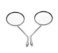 Specchietto Retrovisore Coppia Di Specchietti Retrovisori Universali Ovali Rotondi Convessi Per Motocicletta Filettatura 10 Mm Argento Specchietti Laterali